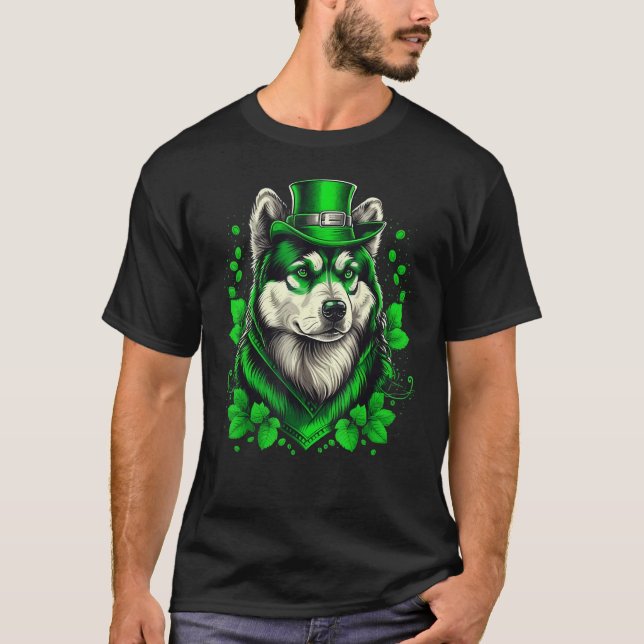 Camiseta Alaskan Malamute shamrock St Patricks Day Alaskan  (Frente)