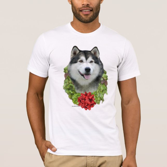 Camiseta Alaskan Malamute Wreath (Frente)