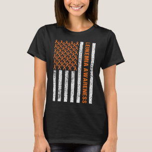 Camiseta Alavanca de Cancer Sanguíneo Fita Laranja Leucemia