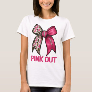 Camiseta Alavanca do Cancer-do-Arco-leopardo rosa-rosa