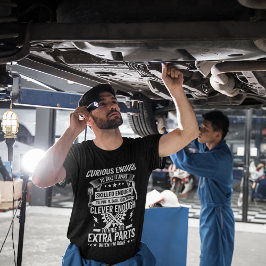 Camiseta Alavanca Suficiente de Preto Funny Mecânico Automá