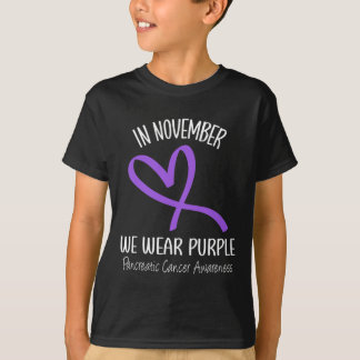 Camiseta Alavancas do Câncer de pâncreas de Fita Roxo de Pu