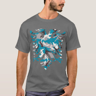 Camiseta Albanês azul Eagle de Camo