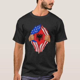 Camiseta Albanês Blood Dentro Me Albânia Flag Gift