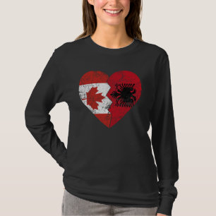 Camiseta Albanês Canadense Flags Heart Canada Albânia Eagle