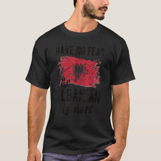 Camiseta Albanês Está Aqui Bandeira Raízes Albanesas