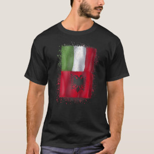 Camiseta Albanês Italiano Amor Albânia E Itália