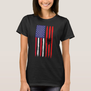 Camiseta Albanês Roots Half American Flag Patriotic Albani