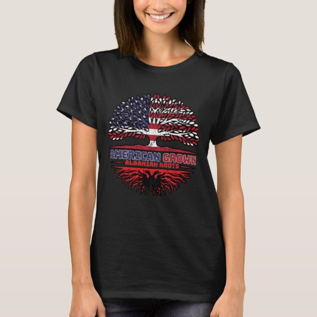 Camiseta Albânia albanesa EUA EUA EUA Estados Unidos (Frente)