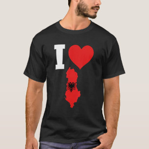 Camiseta Albânia Bandeira da Albânia I Love Albânia