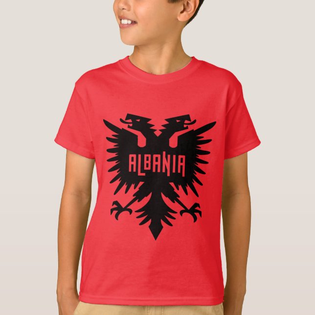 Camiseta Albania Country Flag and Fan Design (Frente)