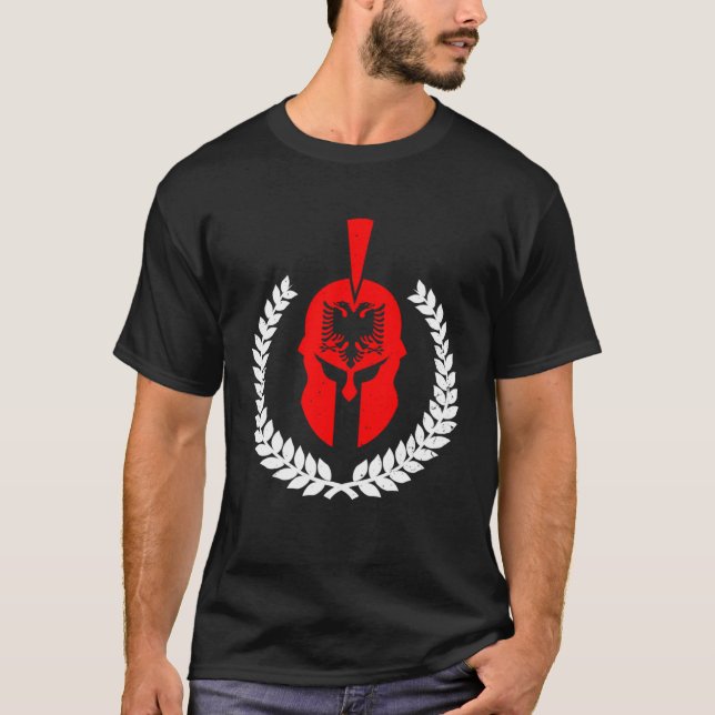 Camiseta Albania Eagle Flag Kosovo Shqiptar illyrian helmet (Frente)