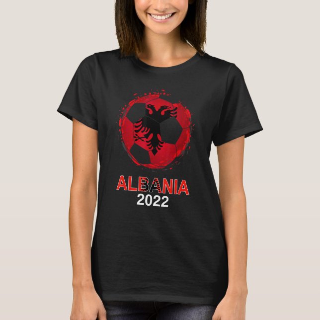 Camiseta Albânia Flag 2022 Apoiante Albanês Soccer Team A (Frente)