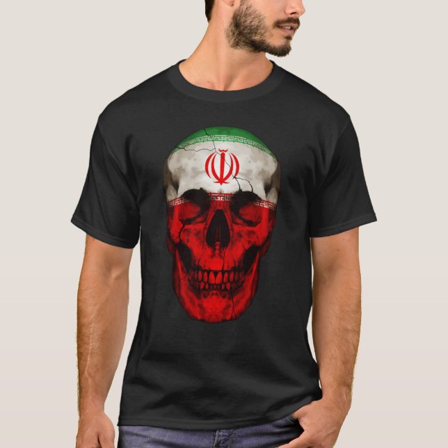Camiseta Albania Flag Skull Iranian Roots Proud Patriotic (Frente)