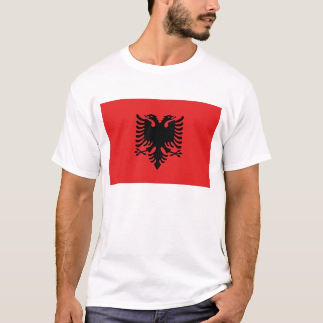 Camiseta Albania Flag T-Shirt, Patriotic T-Shirts, (Frente)