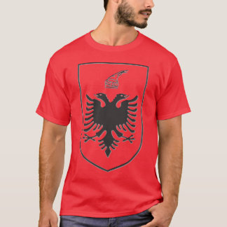 Camiseta Albania State emblema Black Steel