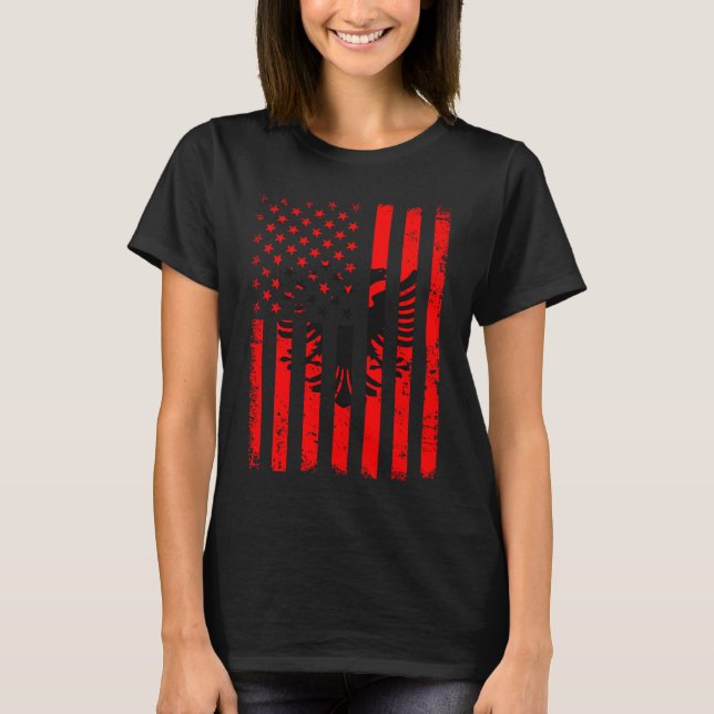 Camiseta Albanian American Flag Albania America Pride Herit (Frente)