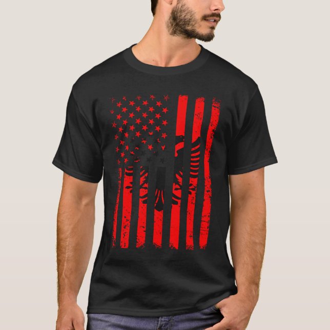Camiseta Albanian American Flag Albania America Pride Herit (Frente)
