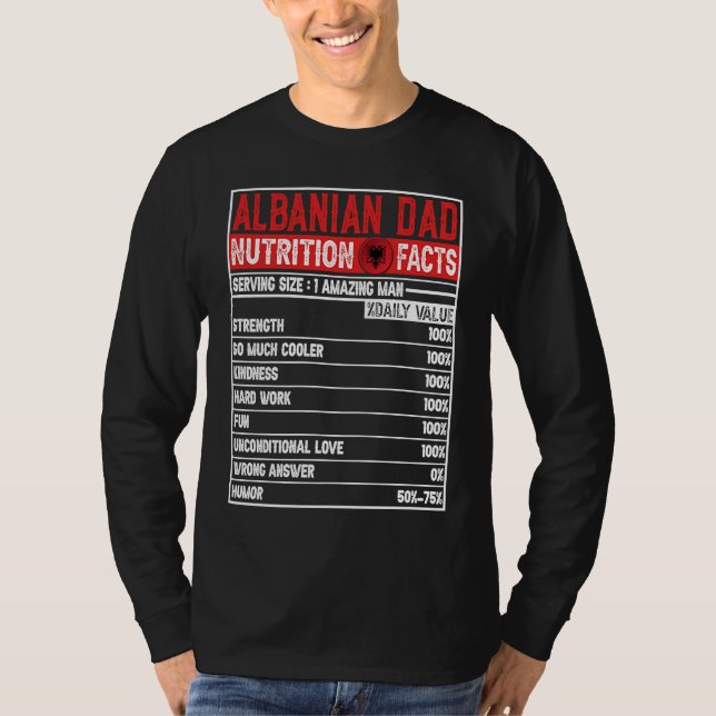 Camiseta Albanian Dad   Dad Hero Nutritional Father's Day (Frente)