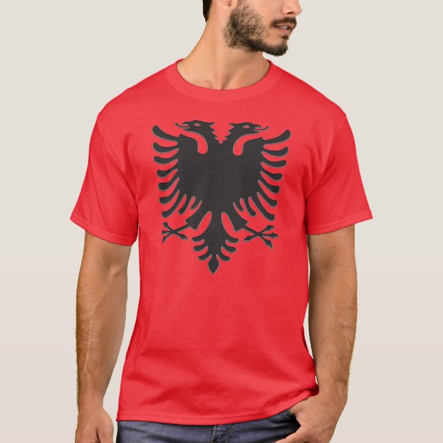 Camiseta Albanian Eagle Black Steel (Frente)