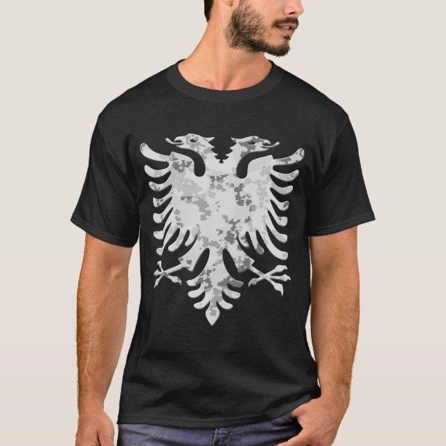 Camiseta Albanian Snow Camo Eagle 3D (Frente)