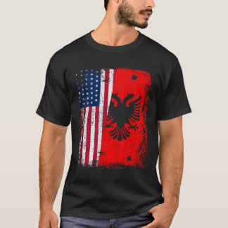 Camiseta ALBANIANO ROOTS Red Eagle ALBANIA Bandeira America