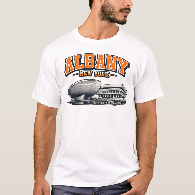 Camiseta Albany, NY The Egg Retro Collegiate Design (Frente)