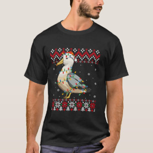 Camiseta Albatross Bird Santa Hat Men Mulheres Crianças Fei