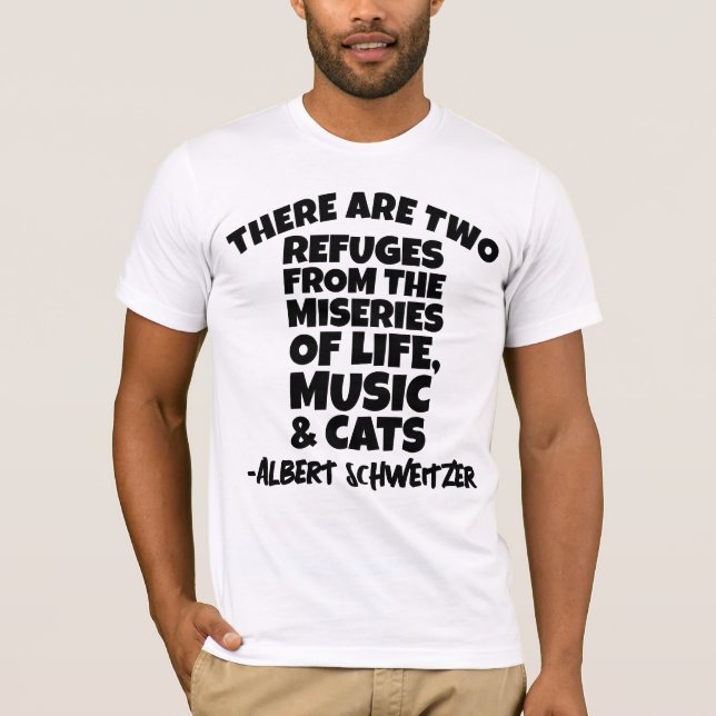 CAMISETA ALBERT SCHWEITZER CAT CATS E T-SHIRTS DE MÚSICA (Frente)