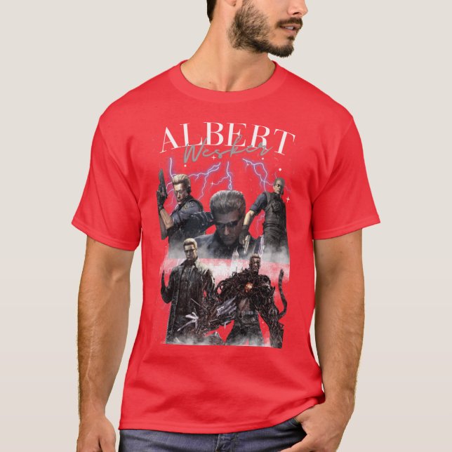 Camiseta Albert Wesker Collage Resident Evil Poster Video G (Frente)