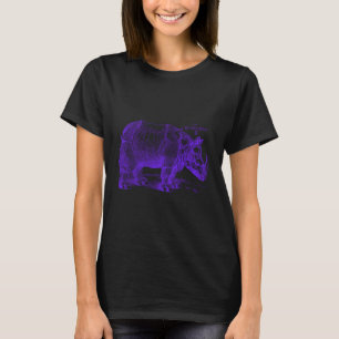 Camiseta Albrecht Durer Renaissance Rhinocerontes em Roxo
