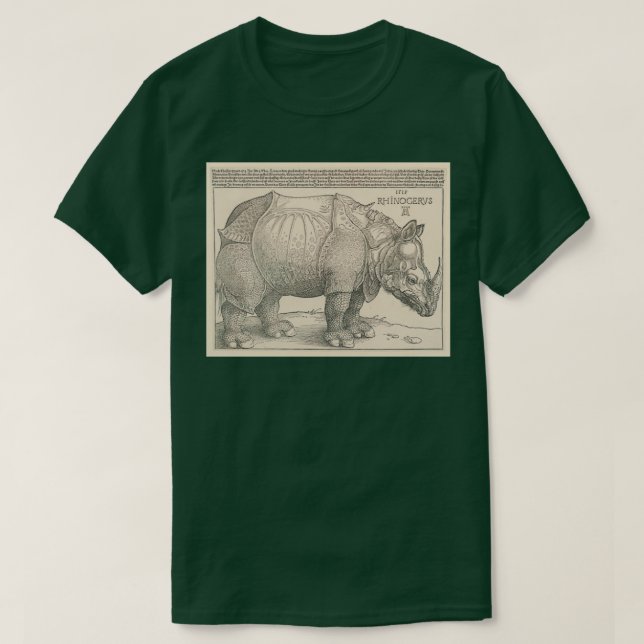 Camiseta Albrecht Durer Rhinocerontes 3 (Frente do Design)