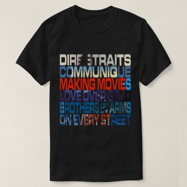 Camiseta Albums de Dire Straits (Frente do Design)