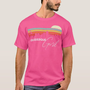 Camiseta Albuquerque Girl Retro Sunset City Skyline Souveni