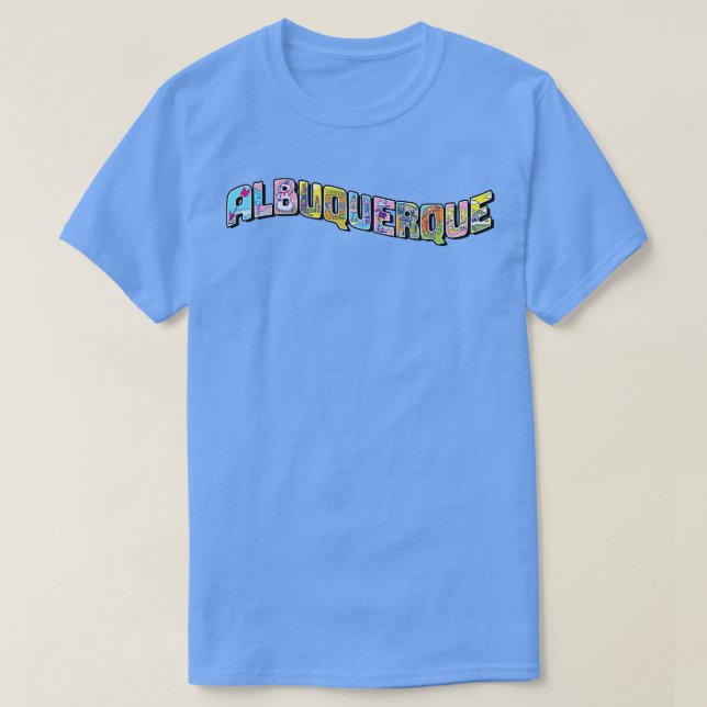 Camiseta Albuquerque Iconic Landmark Letters (Frente do Design)
