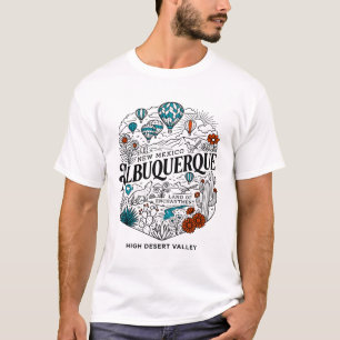 Camiseta Albuquerque Novo México Paisagem Com Balão de Ar Q