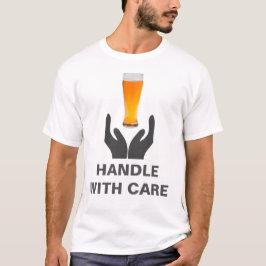 Camiseta Alça De Vidro De Cerveja Com Cuidado Branco Engraç
