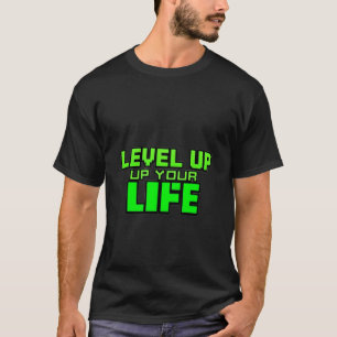 Camiseta "Alcance a sua vida - Design de Pixel de Cotação d