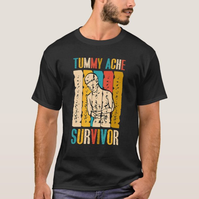 Camiseta Alcance de Estômago de Sobrevivência de Tummy Ache (Frente)