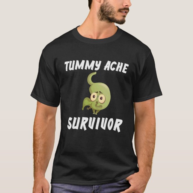 Camiseta Alcance de Estômago de Sobrevivência de Tummy Ache (Frente)