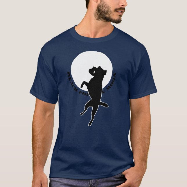 Camiseta Alcance de Jack Russell Terrier para a lua (Frente)