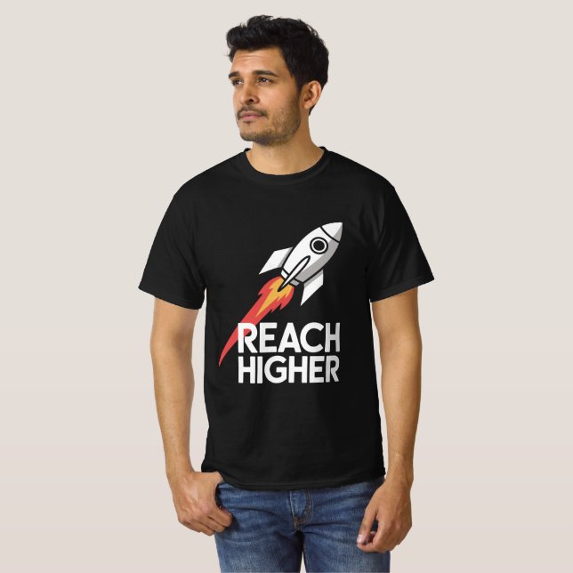 Camiseta Alcance o Mais alto Rocket Launch Tee (Frente Completa)