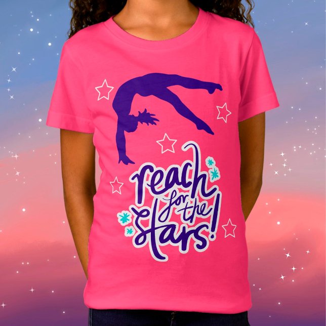 Camiseta Alcance para o Tumbling de Ginástica Estrelas (Criador carregado)