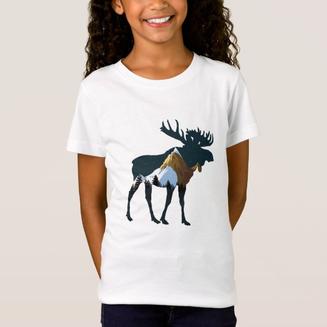 Camiseta Alce da Floresta Noturna (Frente)