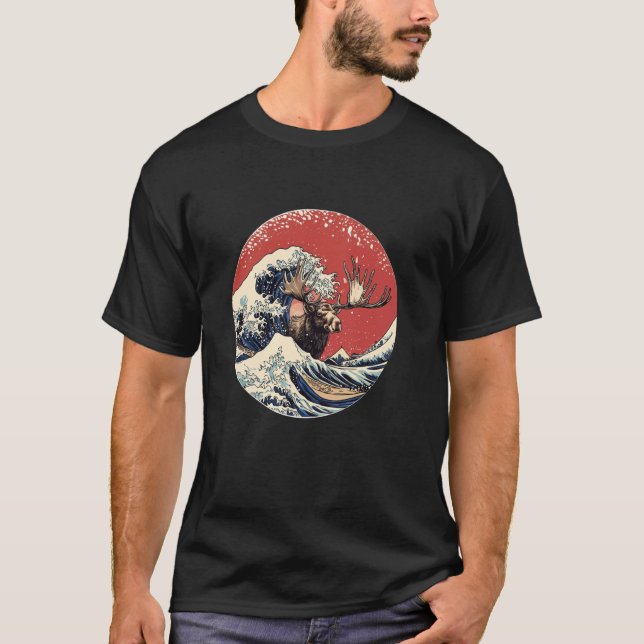 Camiseta Alce de Onda de Kanagawa (Frente)