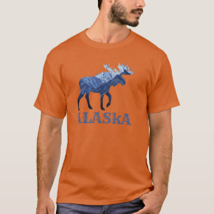 Camiseta Alce do Alasca Montanha Nevada