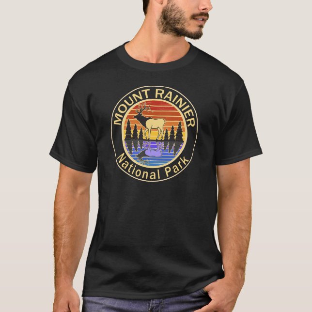 Camiseta Alce do Parque Nacional Mount Rainier (Frente)