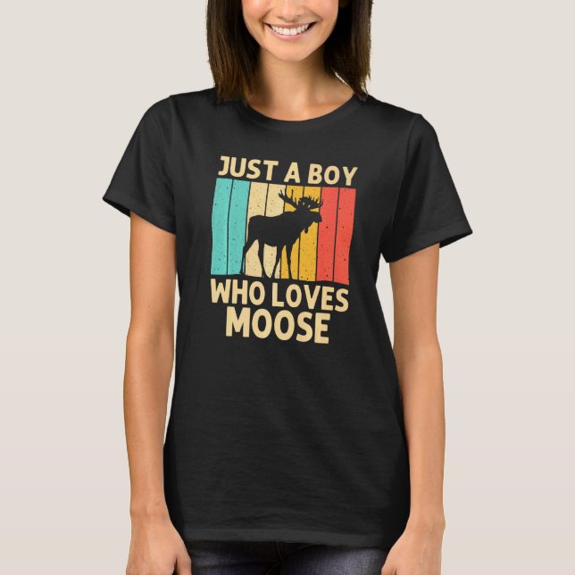 Camiseta Alce legal Para Meninos Moose Alaska Moose Elk Hu (Frente)