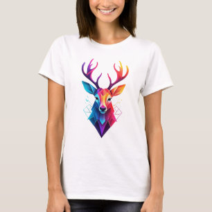 Camiseta alce,veado,arte colorida