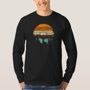 Camiseta Alce Wapiti Nas Montanhas De Madeira Caça Cam Selv